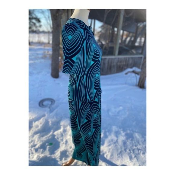 Vintage 60s Skirt Set Stretch A-Line Green Black - Picture 3 of 14